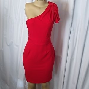 Calvin Klein one-shoulder matte jersey dress - size 8
